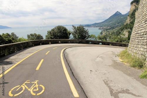 cycle track on  Garda lake
