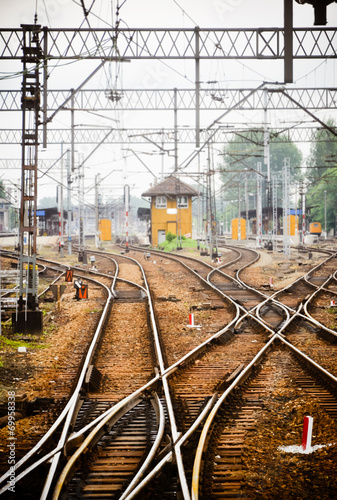 Railway junction. Tracks and station