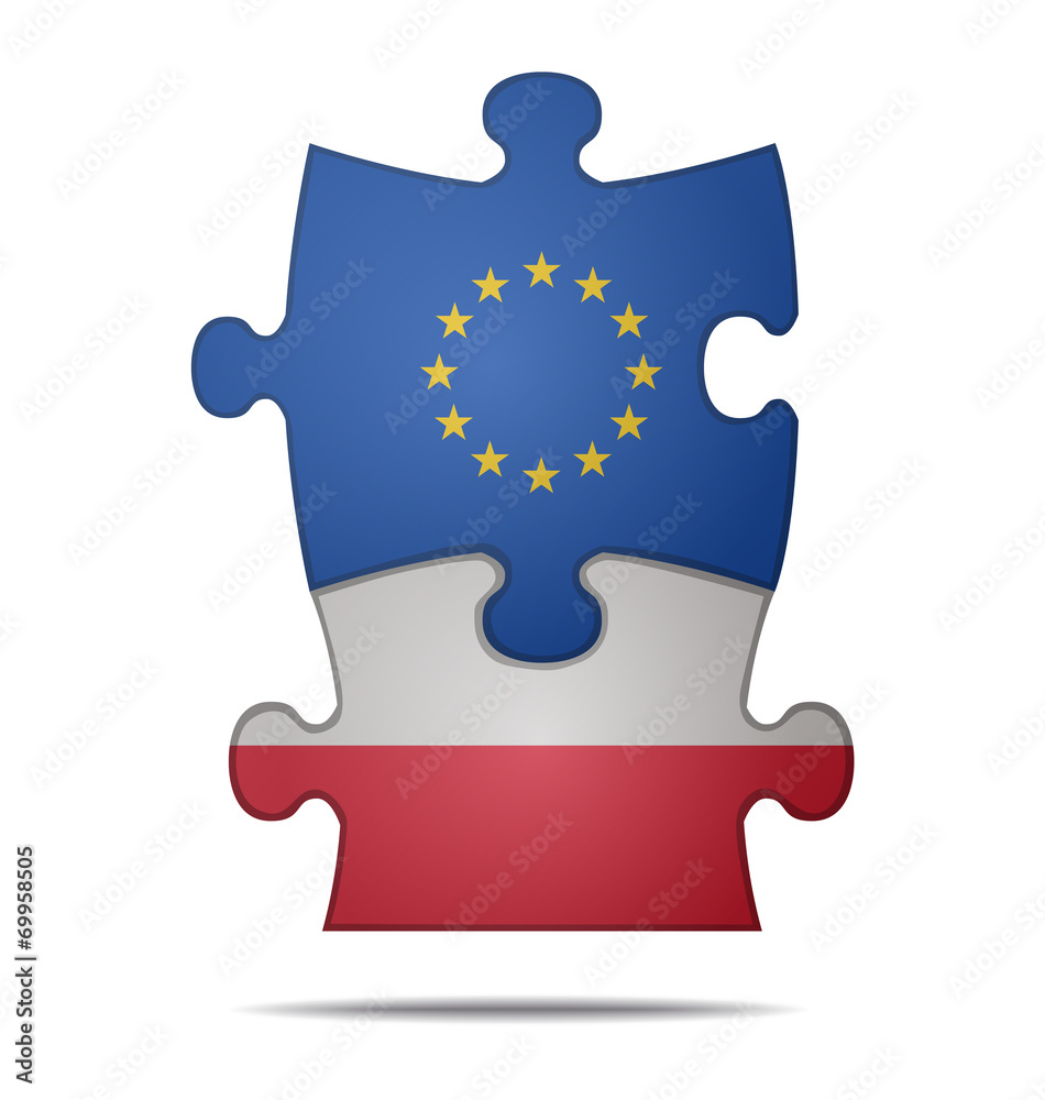 Obraz premium puzzle pieces europe and poland