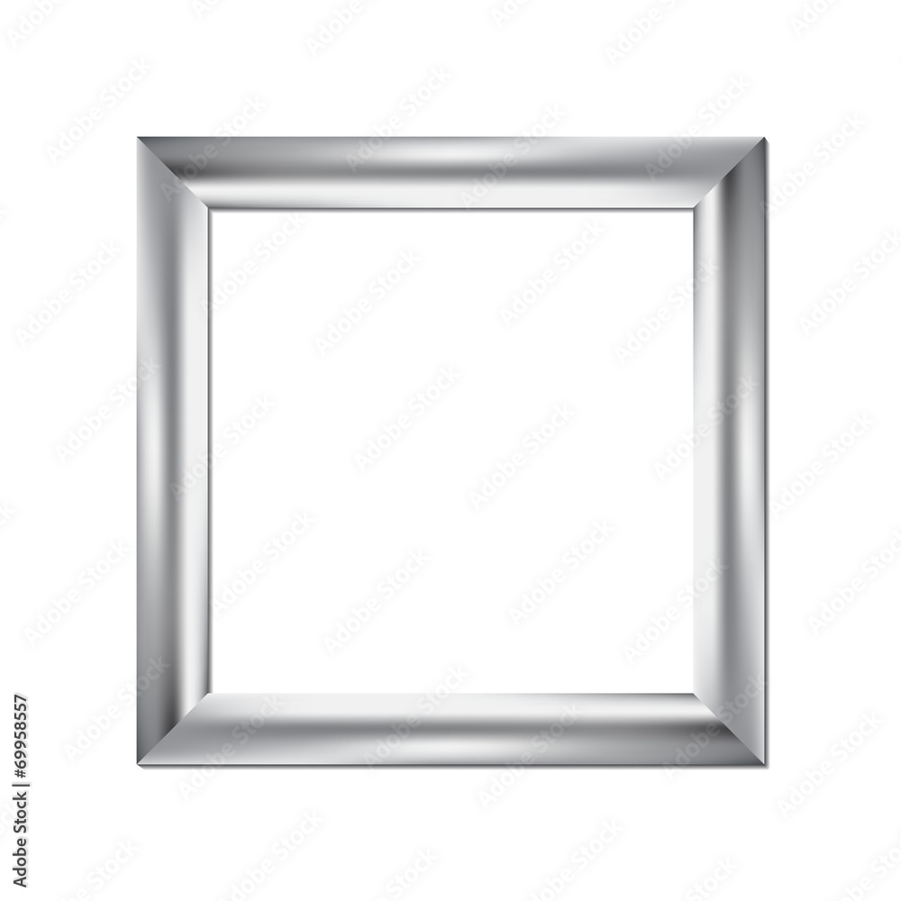 Silver picture frame, square background, vector illustration Silver picture frame, square background, vector illustration