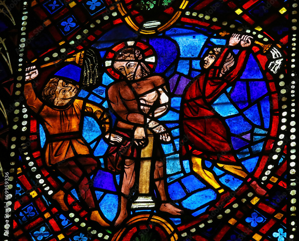 Torture of Jesus - stained glass in Leon Torture of Jesus - stained glass in Leon