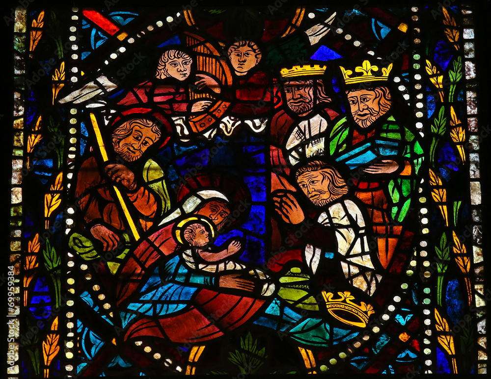 Nativity Scene - stained glass - Christmas