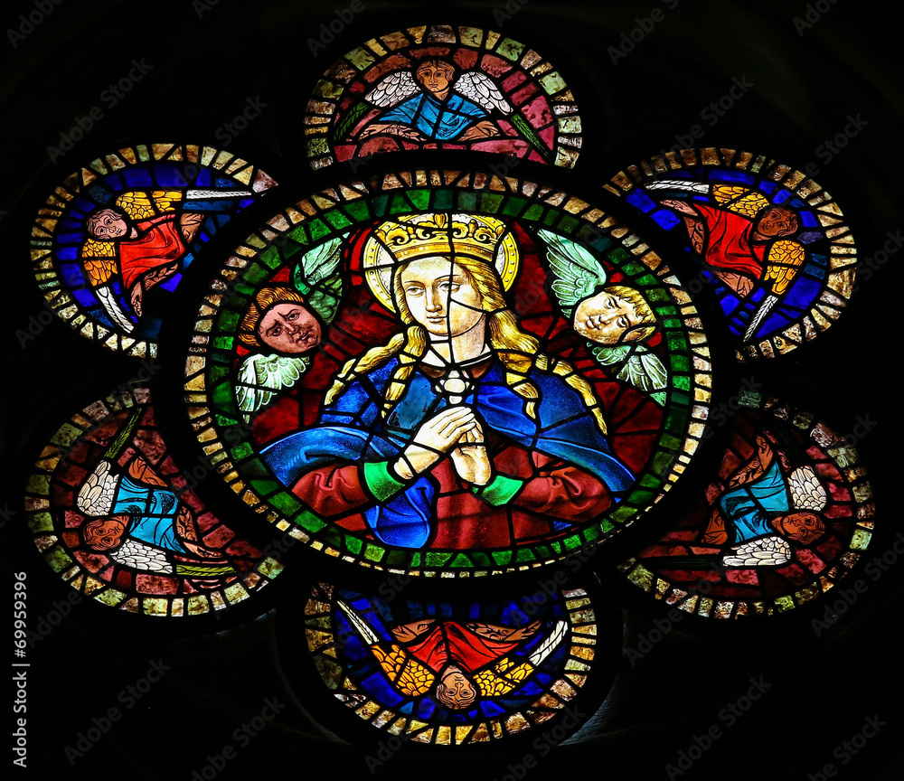 Mother Mary - stained glass in Leon cathedral