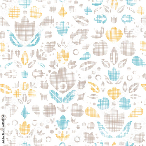 Fototapeta Naklejka Na Ścianę i Meble -  Abstract vintage ornamental tulips textile seamless pattern