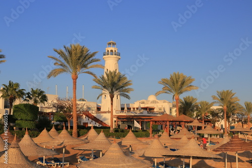 Fényképezés Beach in the resort of Sharm El Sheikh at sunset