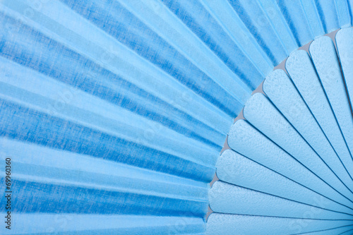 Full frame traditional blue Spanish flamenco fan