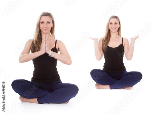 The image of girl engaging in yoga