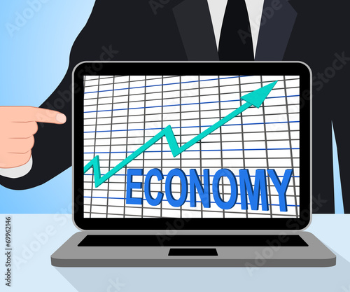Economy Graph Chart Displays Increase Economic Fiscal Growth © Stuart Miles