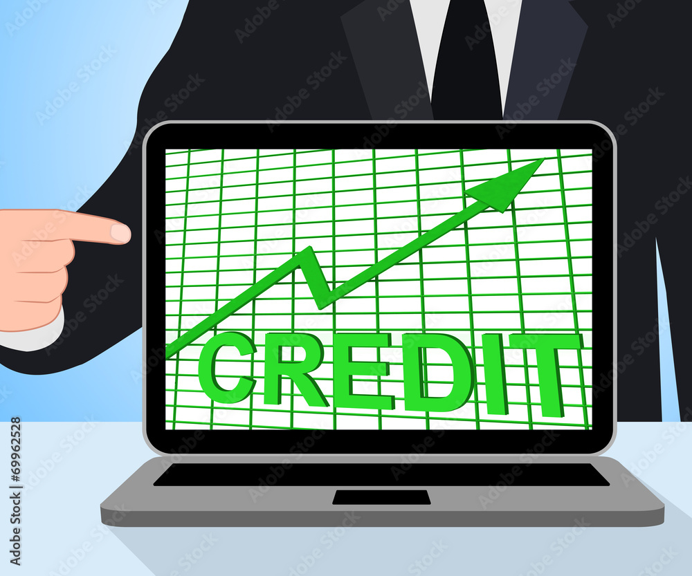 Credit Graph Chart Displays Buy Increase Grow Debt Credit Graph Chart Displays Buy Increase Grow Debt