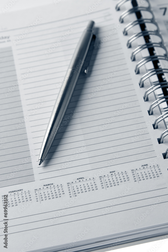 Pen in diary Pen in diary