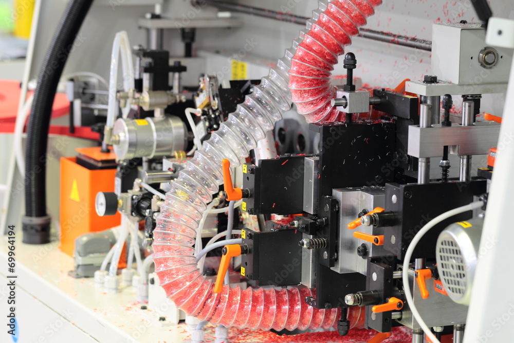 Fototapeta premium Parts of woodworking edging machine