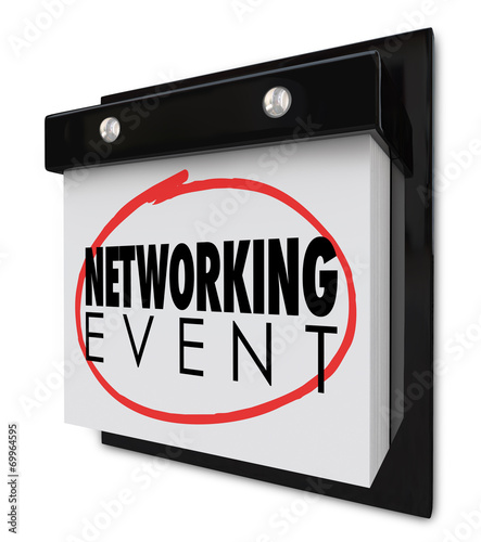 Networking Event Wall Calendar Words Reminder Business Meeting photo