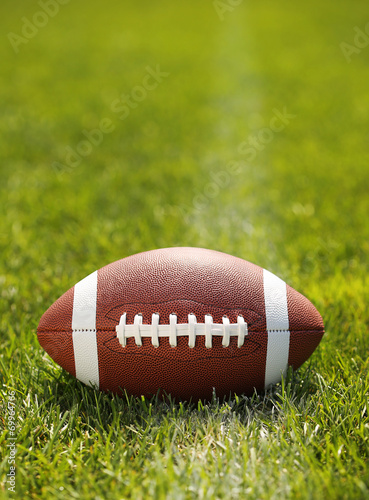 American Football on Field with yard line