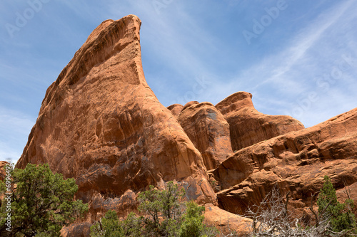 wind eroded red rock cliffs