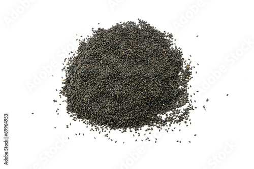 Sweet Basil seeds ,Ocimum canum Sims on white background