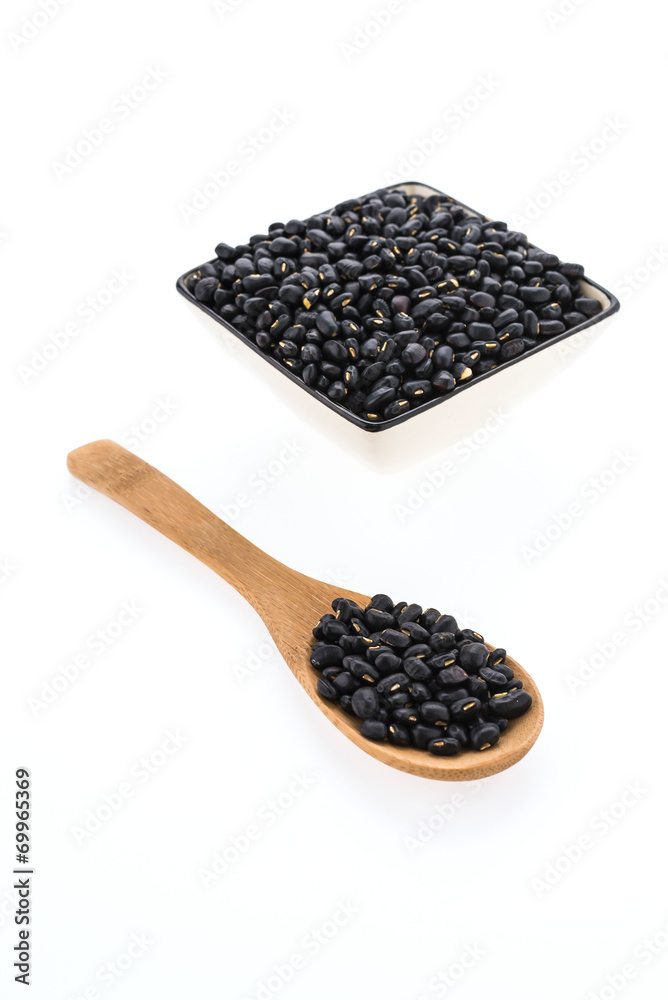 Black beans isolated on white background Black beans isolated on white background