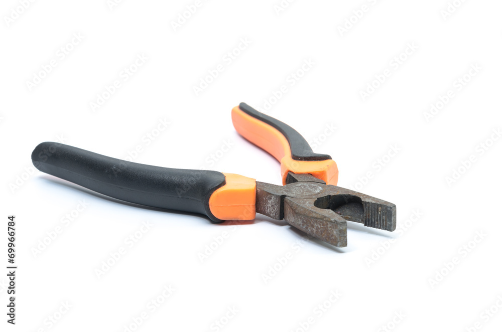 pliers orange isolated on white background pliers orange isolated on white background