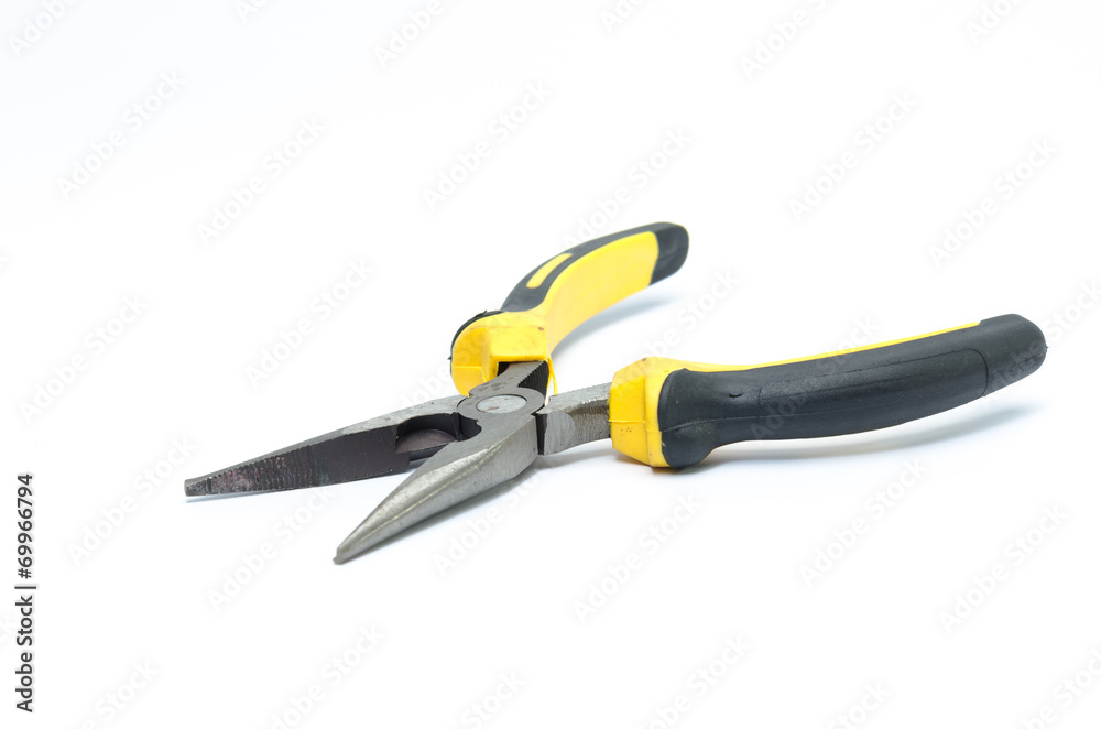 pliers yellow isolated on white background pliers yellow isolated on white background