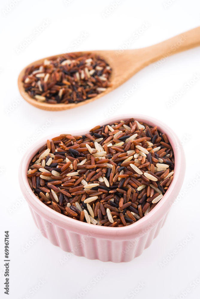 Rice brown isolated on white background Rice brown isolated on white background