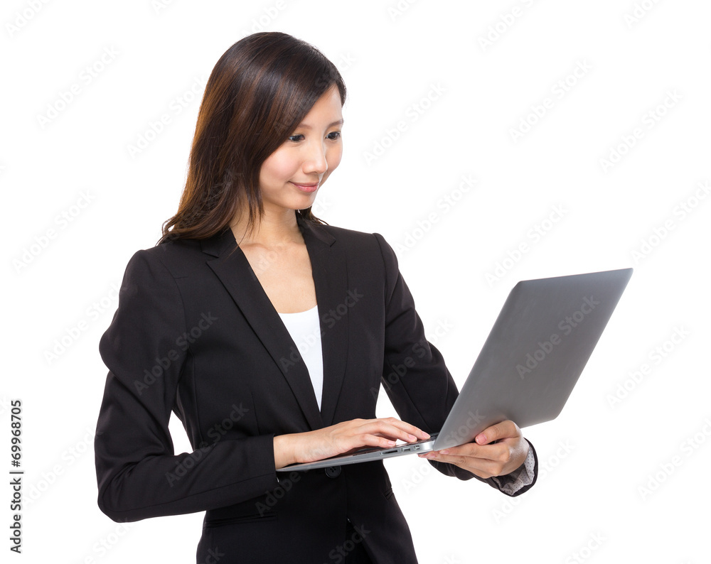 Asian businesswoman use of laptop Asian businesswoman use of laptop