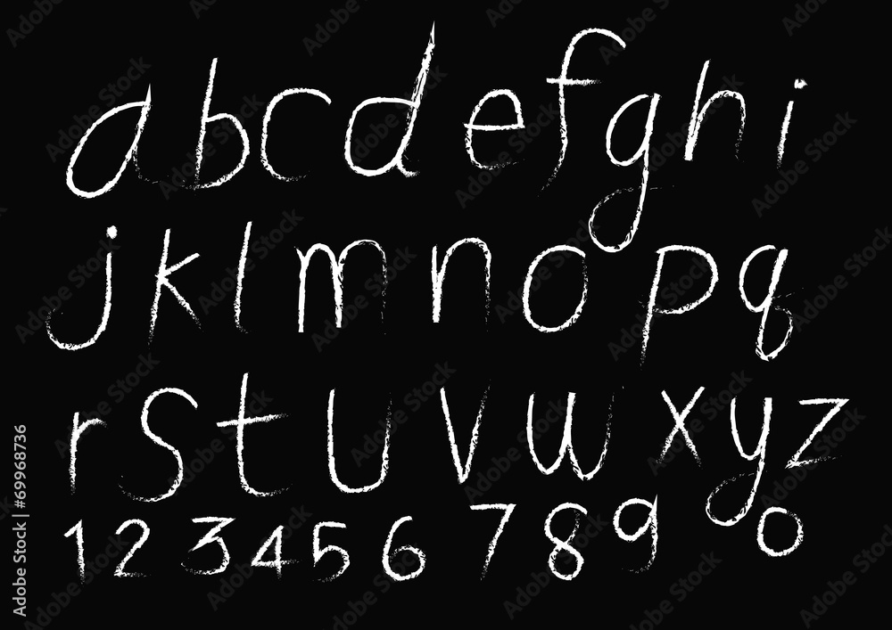 Hand drawn letters alphabet written with brush Hand drawn letters alphabet written with brush