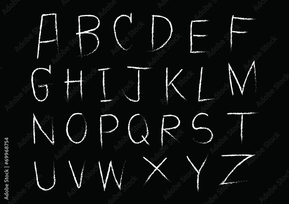 Hand drawn letters alphabet written with brush Hand drawn letters alphabet written with brush