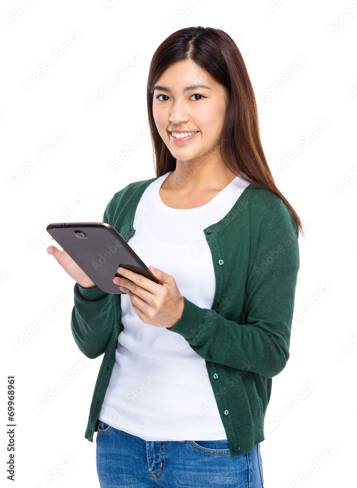 Woman use of tablet Woman use of tablet