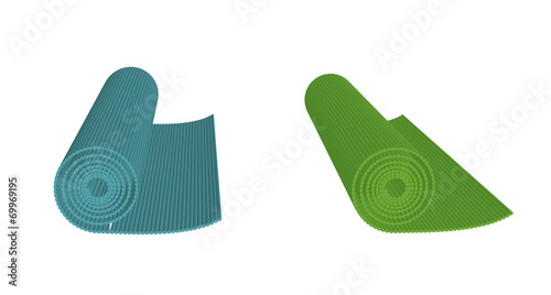 Yoga mats isolated on white background, vector illustration