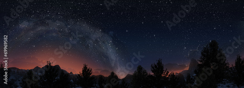 Milky way. 3d panorama view. photo
