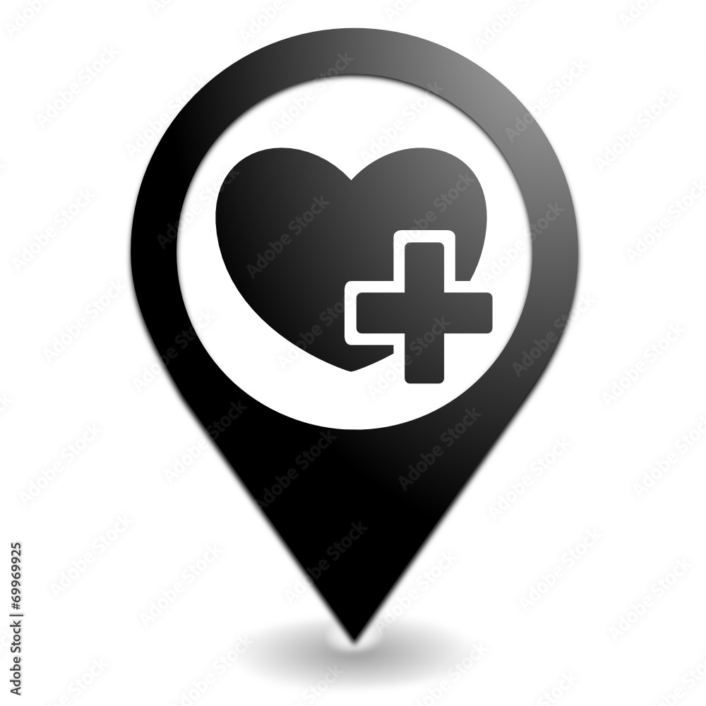 Fototapeta premium ajouter aux favoris sur symbole localisation noir