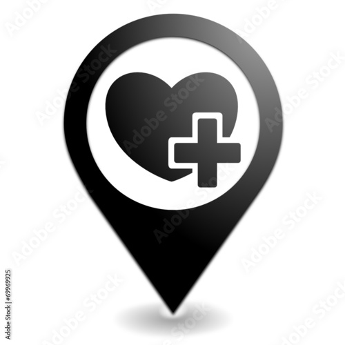 ajouter aux favoris sur symbole localisation noir