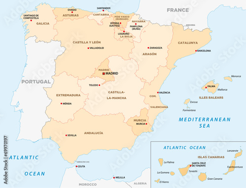 Spanien administrative Karte