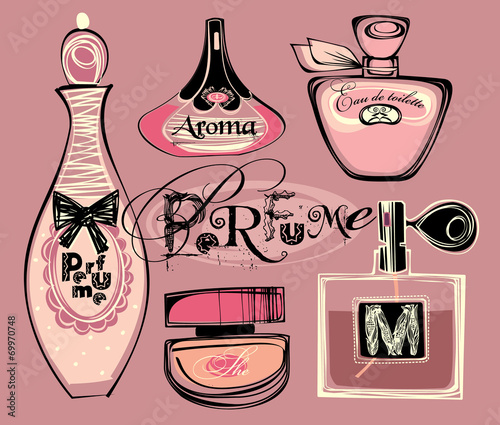 Vector illustration of porfume bottles
