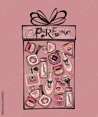 Vector illustration of porfume bottles