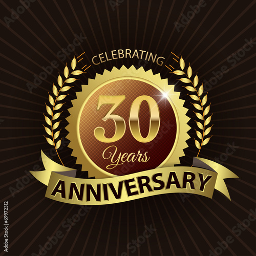 Celebrating 30 Years Anniversary - Laurel Wreath Seal & Ribbon