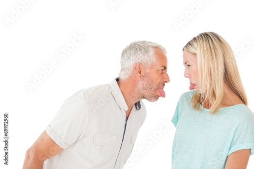 Mature couple arguing with each other