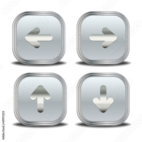 Set of Metal arrow icons.