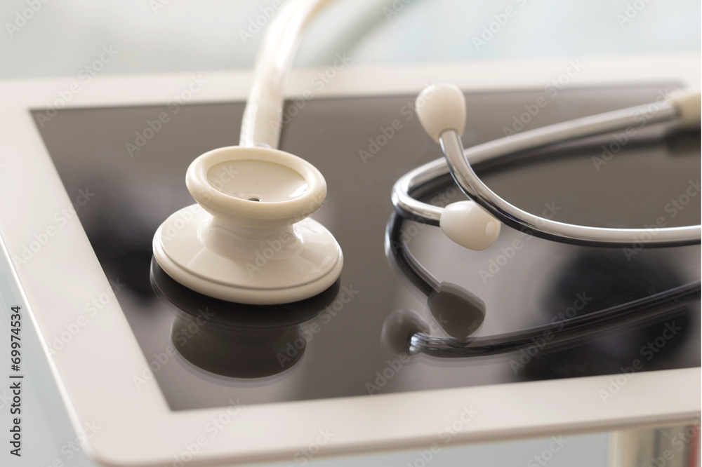 Symbole de ma médecine moderne, Tablette digitale et stéthoscope