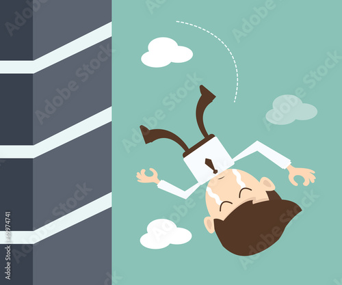 Concept of failure of a businessman due to crisis