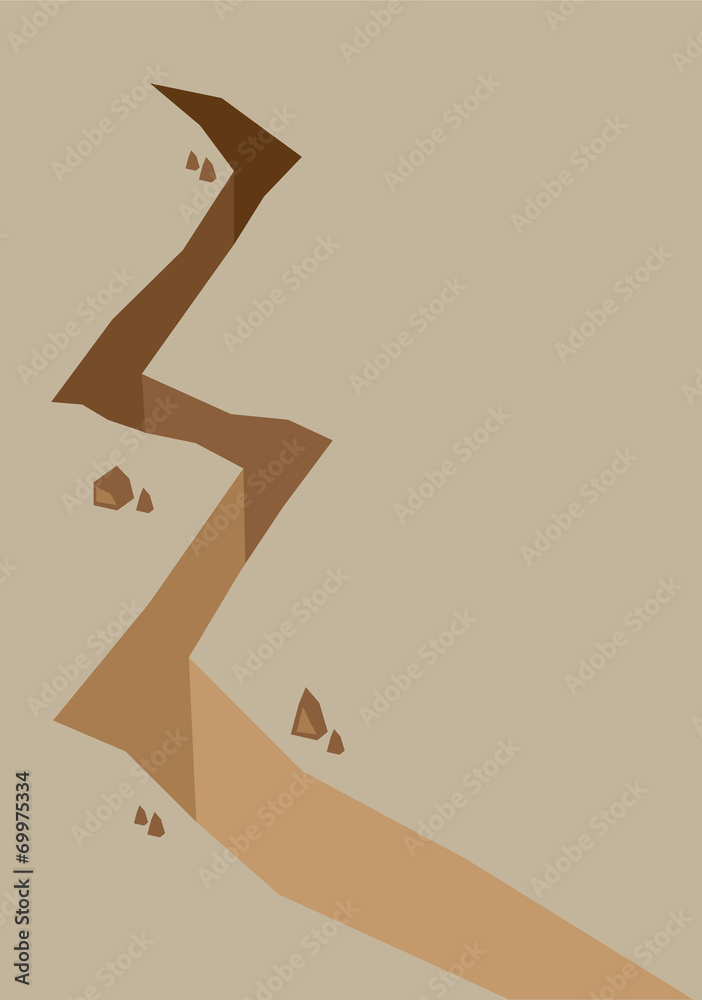 Depp Huge Crack in Land Vector Illustration