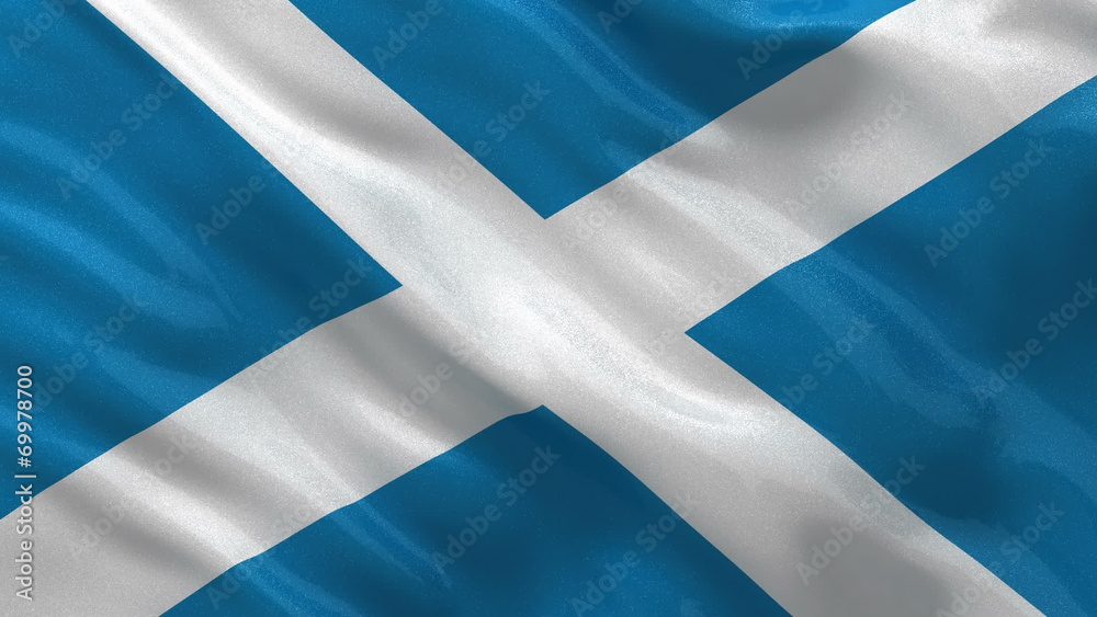 Flag of Scotland gently waving in the wind - seamless loop Flag of Scotland gently waving in the wind - seamless loop