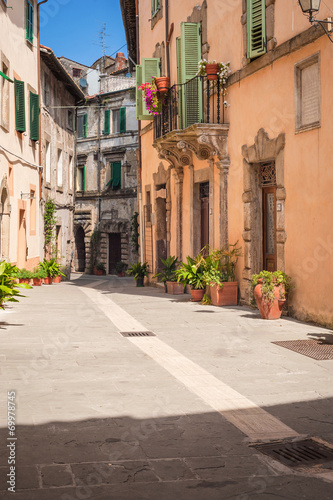 Old streets in the town of Sorano  Italy