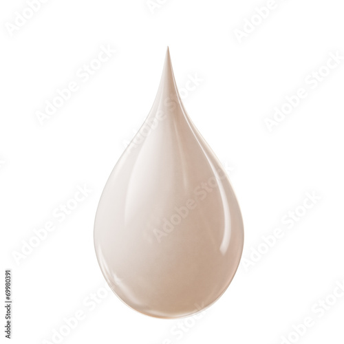 white milk droplet isolated on white background photo