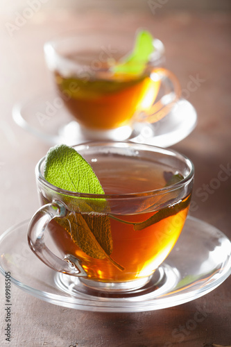 herbal tea with sage leaf