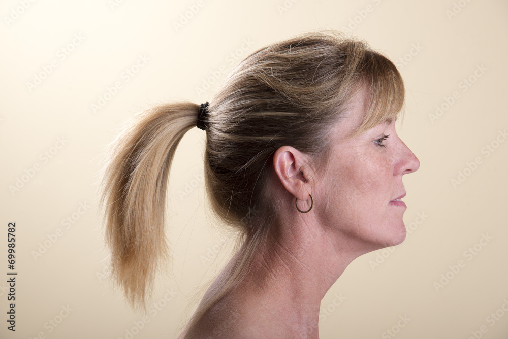 Fototapeta premium Woman with ponytail hairstyle