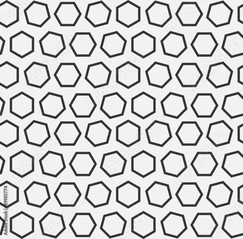 Hexagons texture with lines. Seamless vector geometric pattern