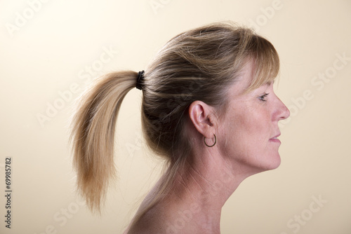 Woman with ponytail hairstyle