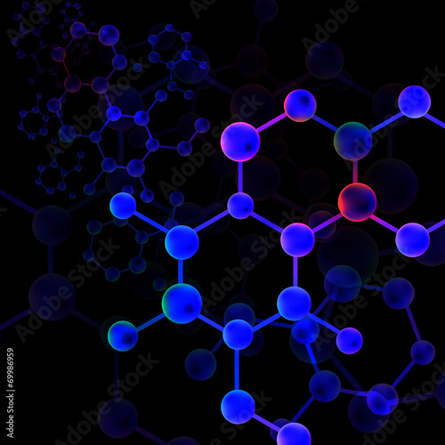 Black light molecule bond background (vector)