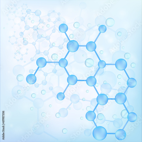 Blue molecule bond background (vector)