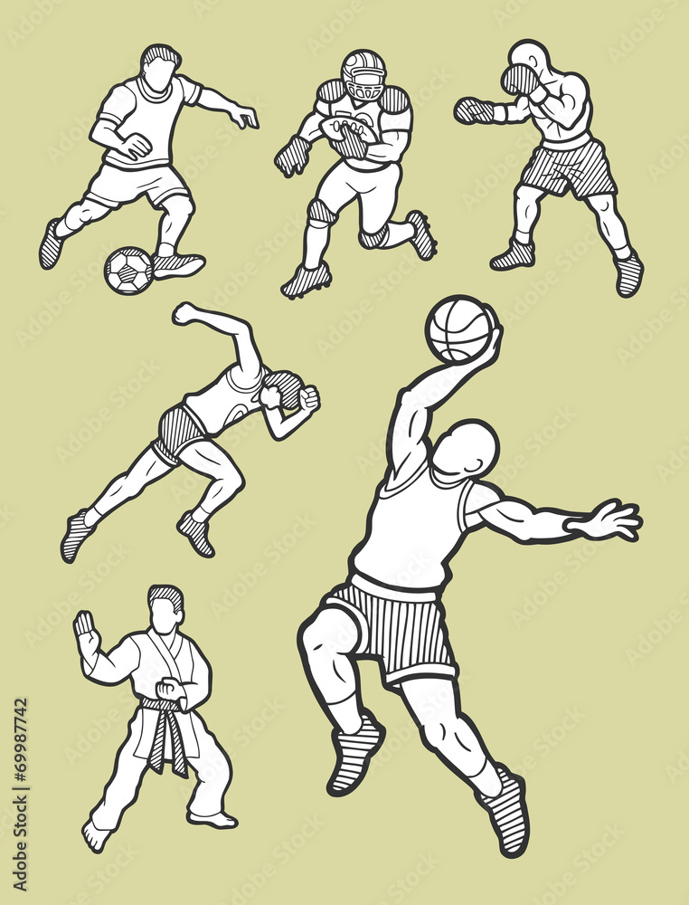 Game sport icons sketch